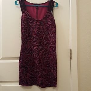 Magenta and Black Bodycon Dress