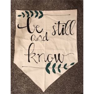 Be Still and Know Burlap Wall Decor