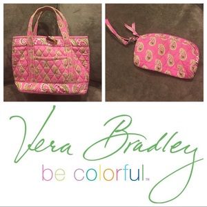 Pink Vera Bradley Mini Tote and Matching Wristlet