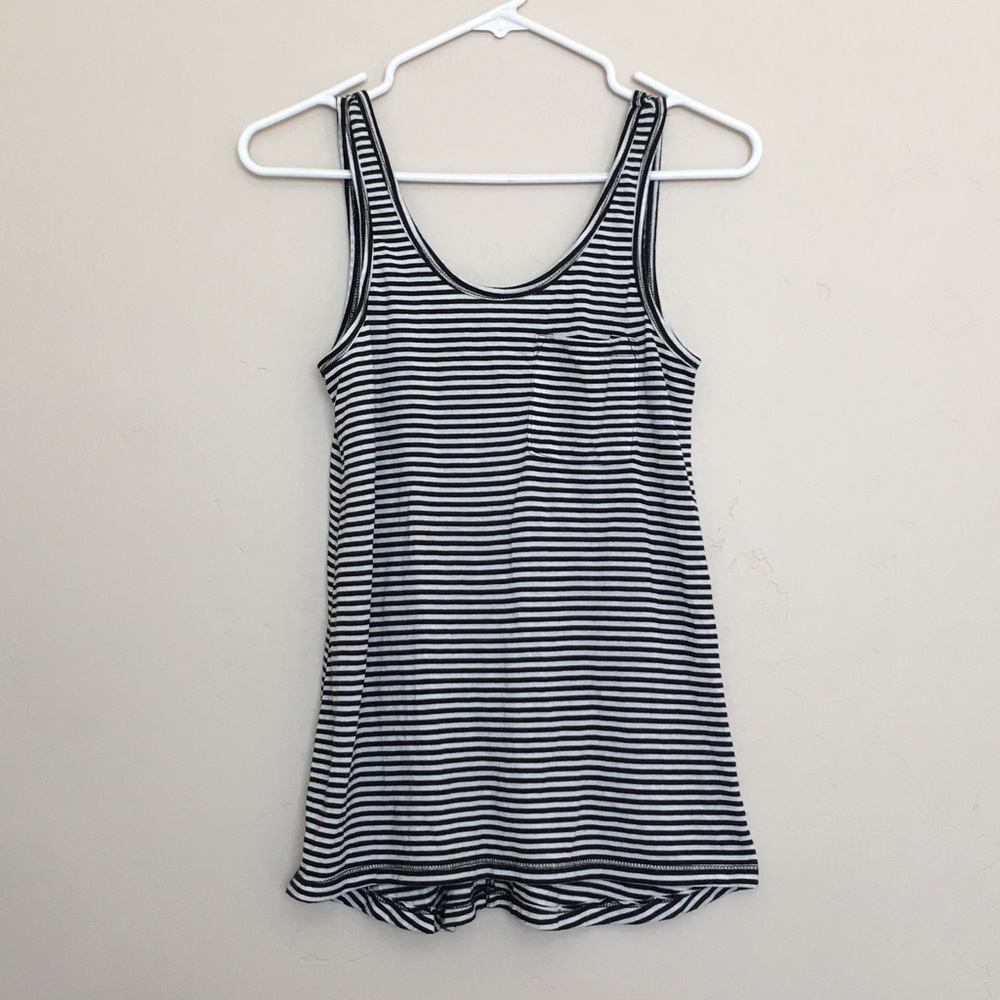 Black and white striped tank top