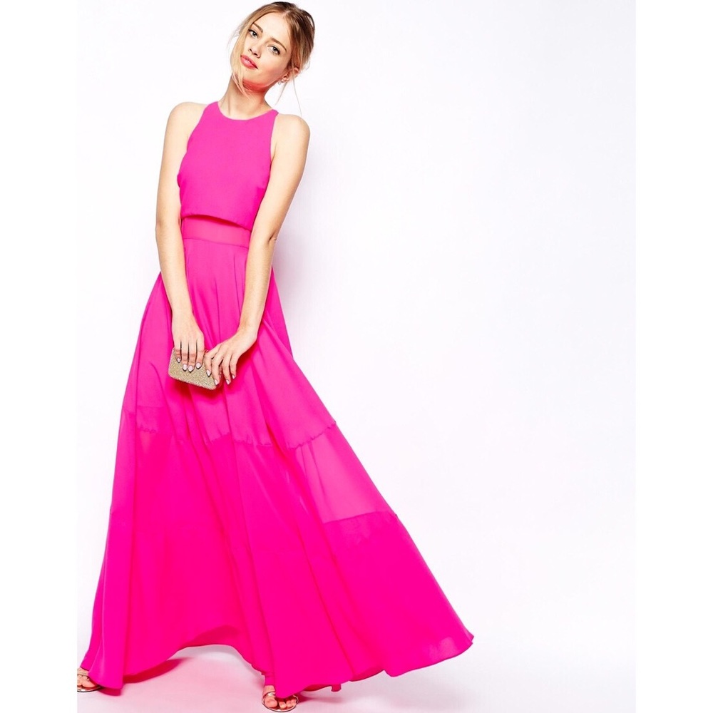 Asos pink long dress sz 6