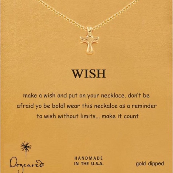 18k Gold Depped Cross Pendant Dogeared Necklace - Picture 1 of 1