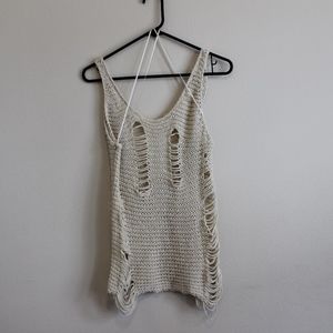 Oversized Distressed Knit Tank - Urban Outfitters