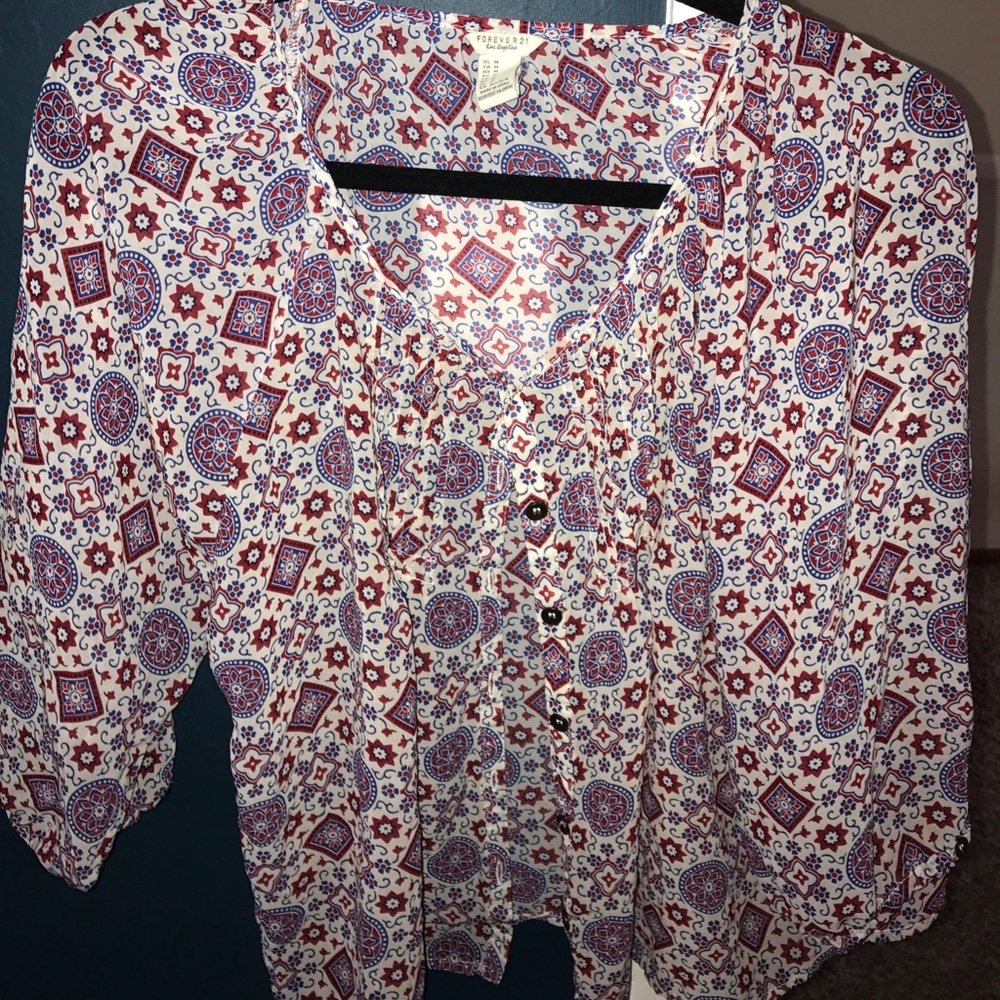 Long sleeve chiffon blouse