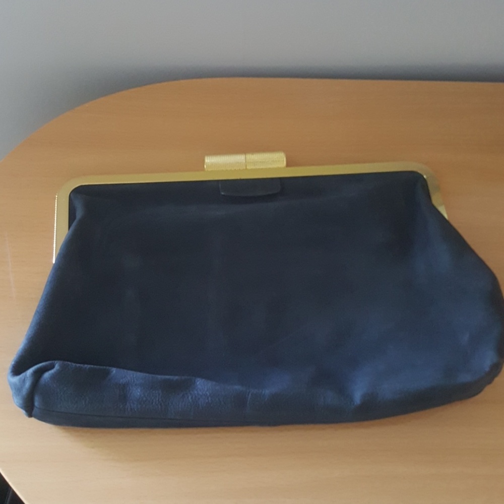 NEW BCBG MAXAZRIA black suede clutch