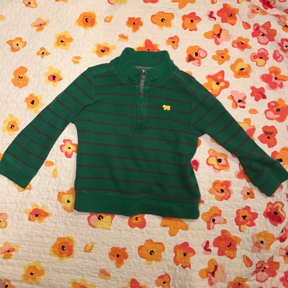 ITS SO FROCKING CUTE! Green half zip sweater. 2T