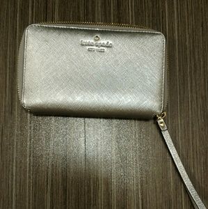 Kate Spade silver wristlet / wallet