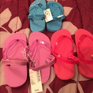 Three Pairs of 10-11 Children's Place Flip Flops