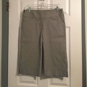 Black and White striped Capri