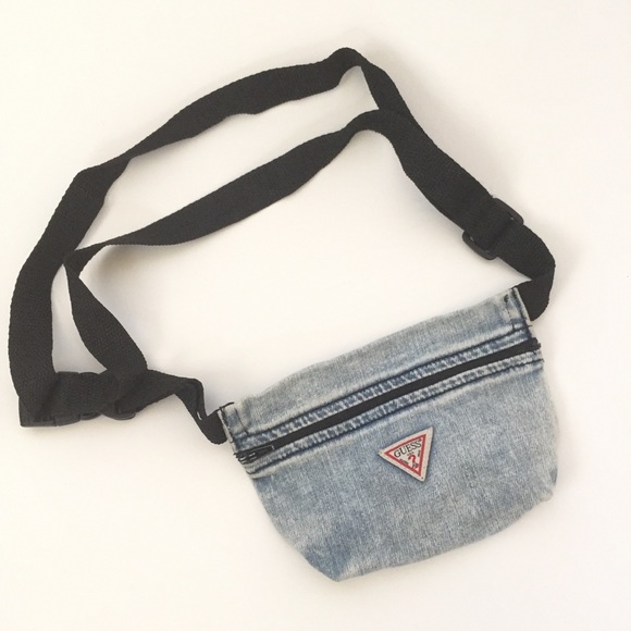 guess denim fanny pack