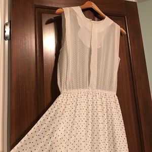 Sheer Pleated Polka Dot Dress