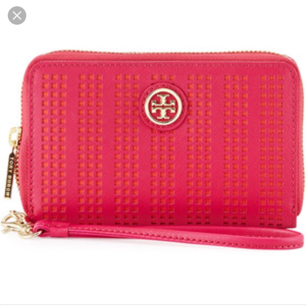 SALE Tory Burch Robinson Perforated Wrist Wallet