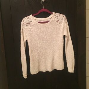 Hollister sweater with lace shoulders