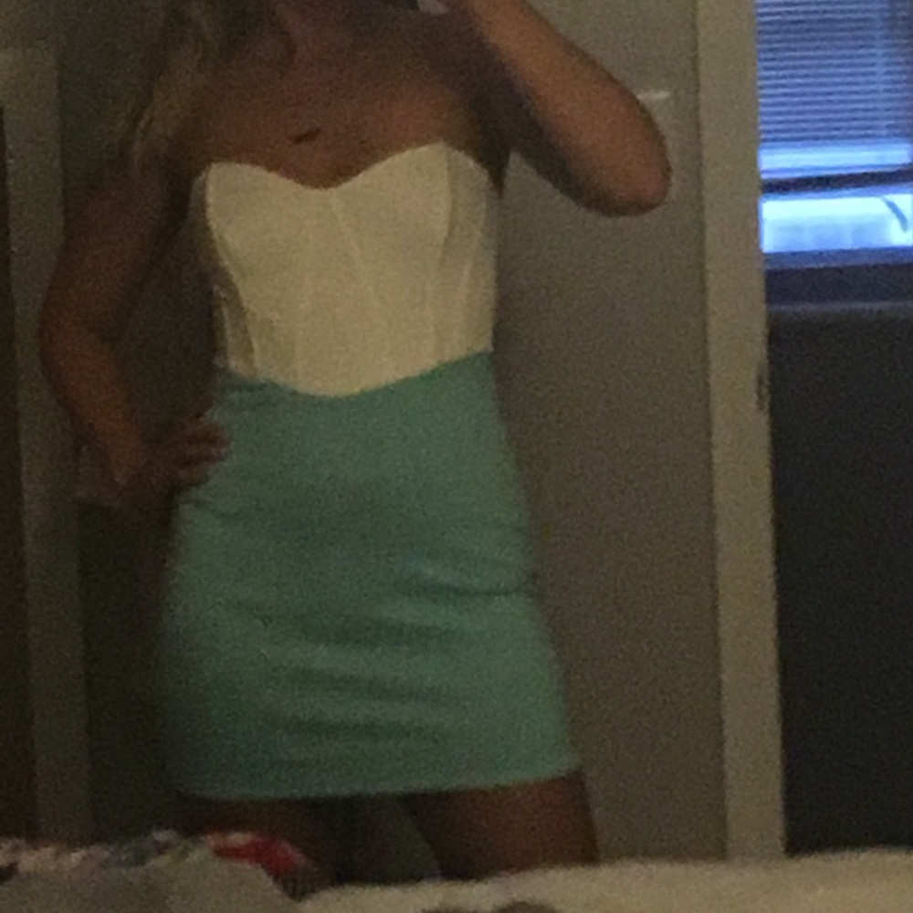 Tobi mint and white tube dress