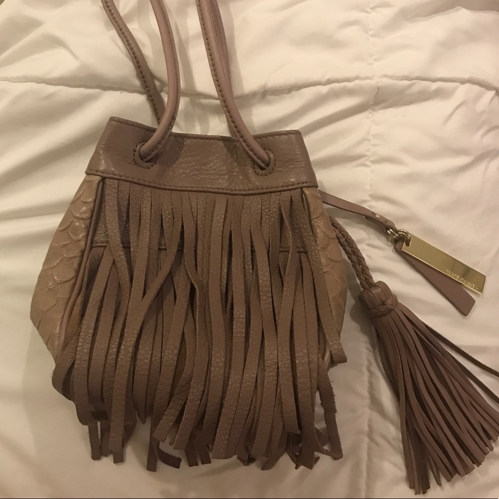 Vince Camuto Mauve Fringe Bag