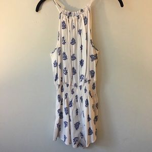 White / Blue Romper - NEW, NEVER WORN