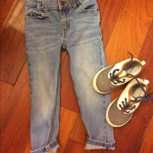 Bundle! Carter's skinny jeans and Oshkosh shoes