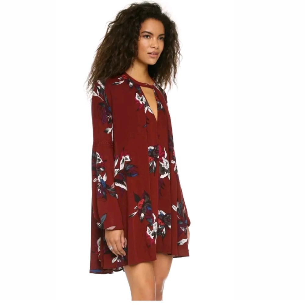 Free People Electric Orchid Tree Swing Tunic Dress