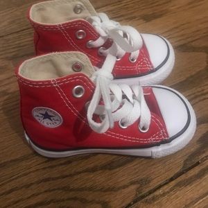 Baby Red Converse Hightop Sneakers | Size 4 (US)