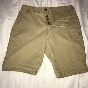 ASOS KHAKI BUTTON FLY SHORTS