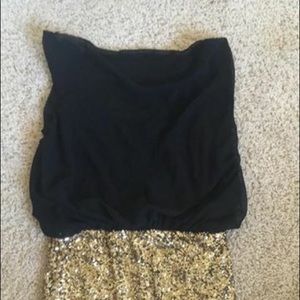 Black and gold dress