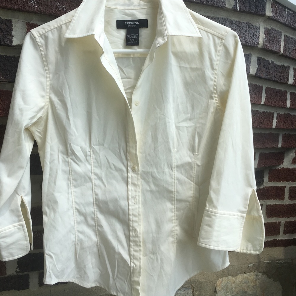 Express yellow Button Down