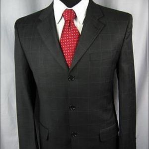 Georgeous 38R $600 Jones New York Windowpane  Suit