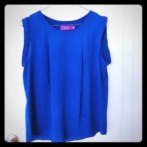 New royal blue Sleeveless top - chiffon size S