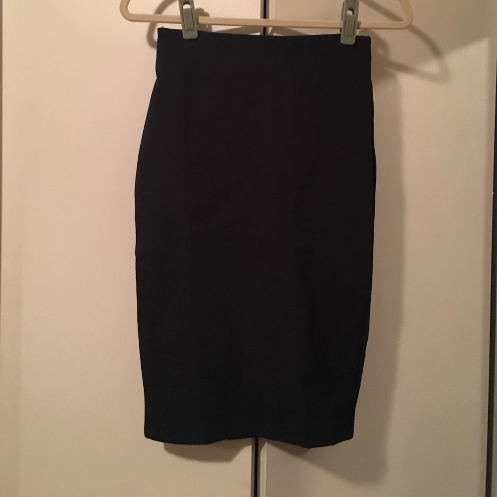 Mango High-Waisted Pencil Skirt in Navy Size S