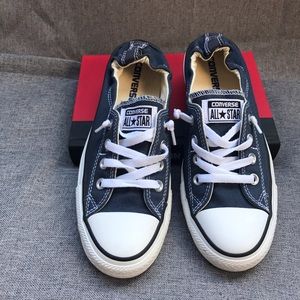 {Converse} Navy no-tie Chucks
