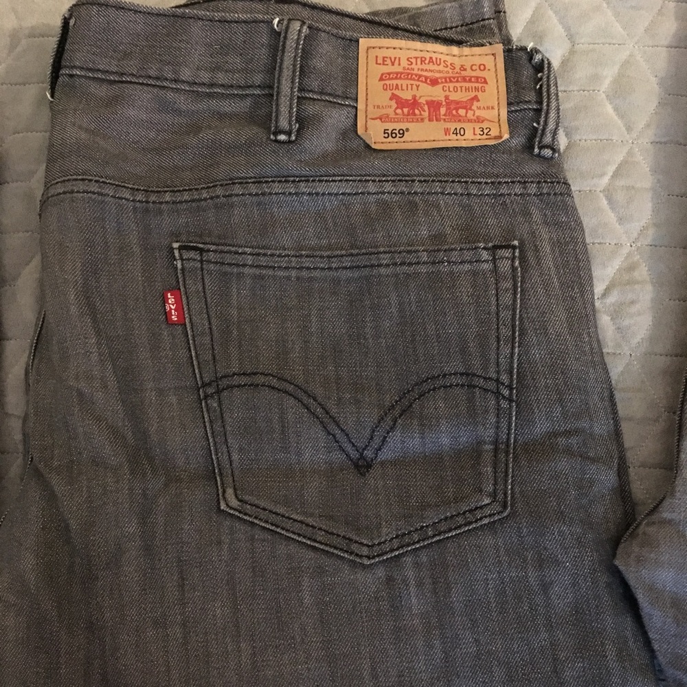 Levi's 569 gray jeans-40x32-Men's