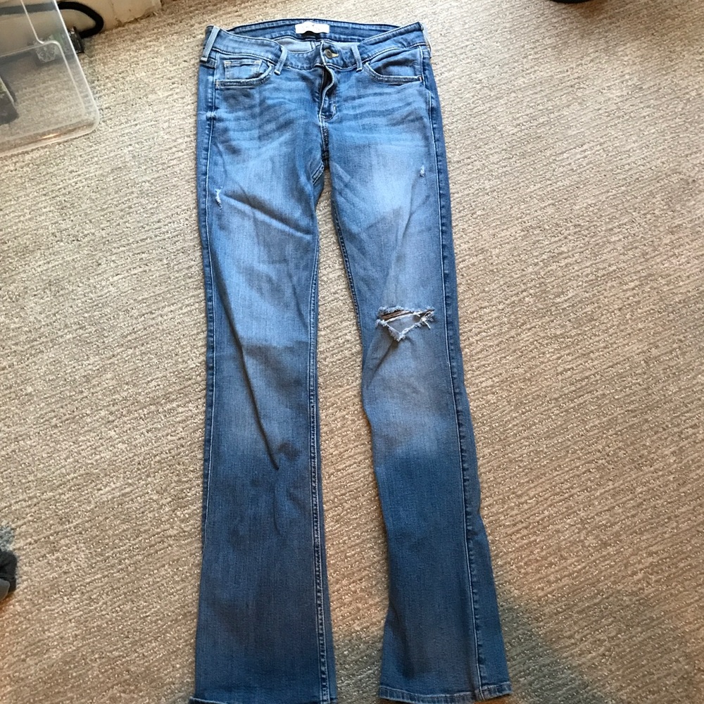Hollister  boot cut ripped jeans