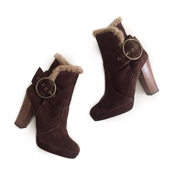 Colin Stuart Shoes - colin stuart • suede heel boots