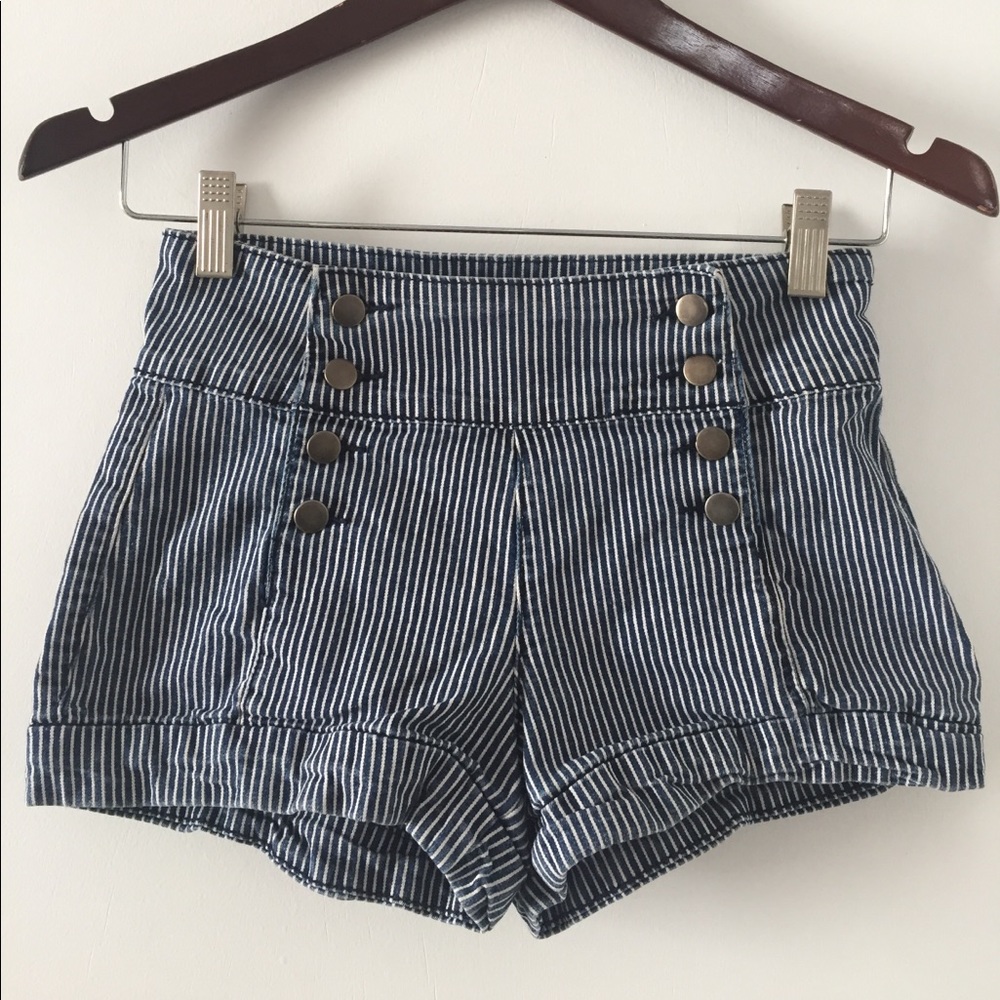 Stipe High Waisted Shorts