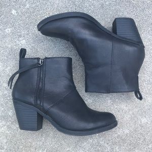 Black Faux Leather Booties