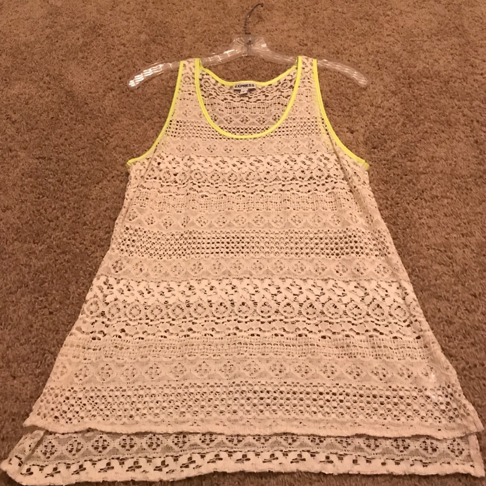 Express cream lace tank