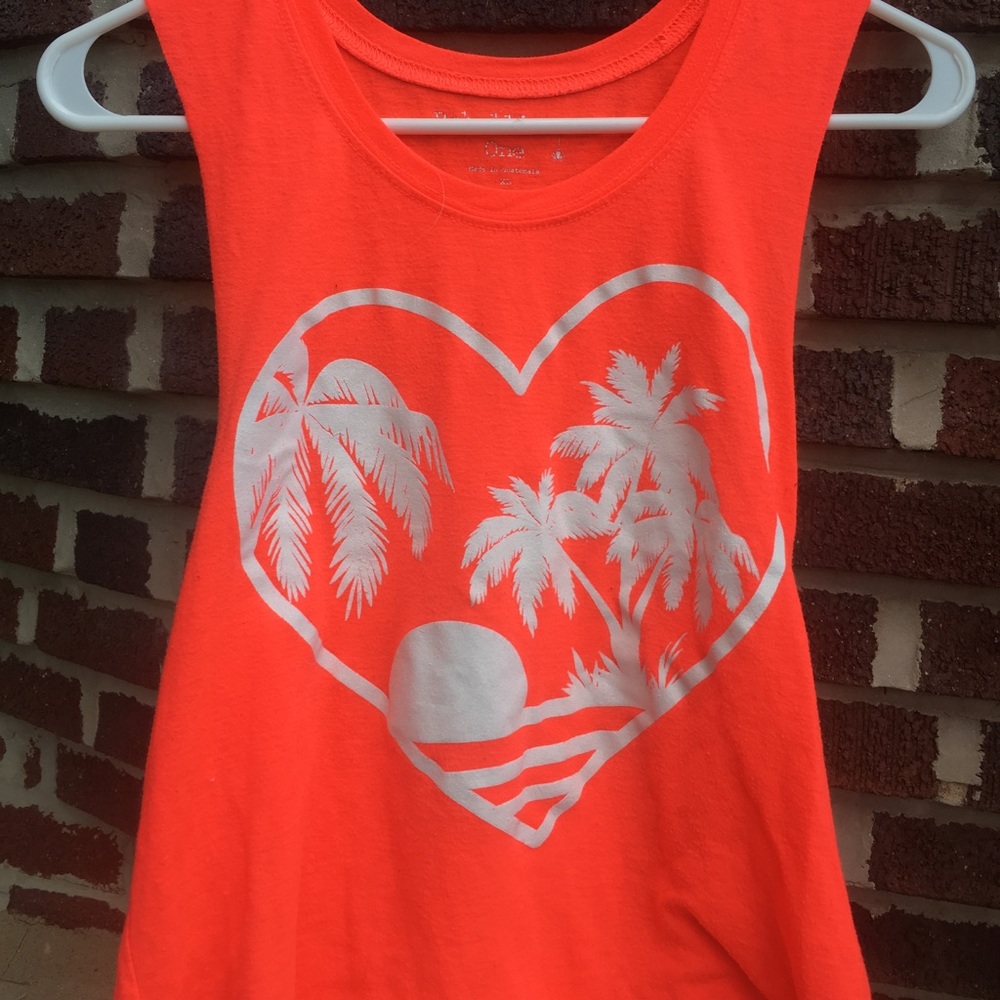 Orange palm tree croptop