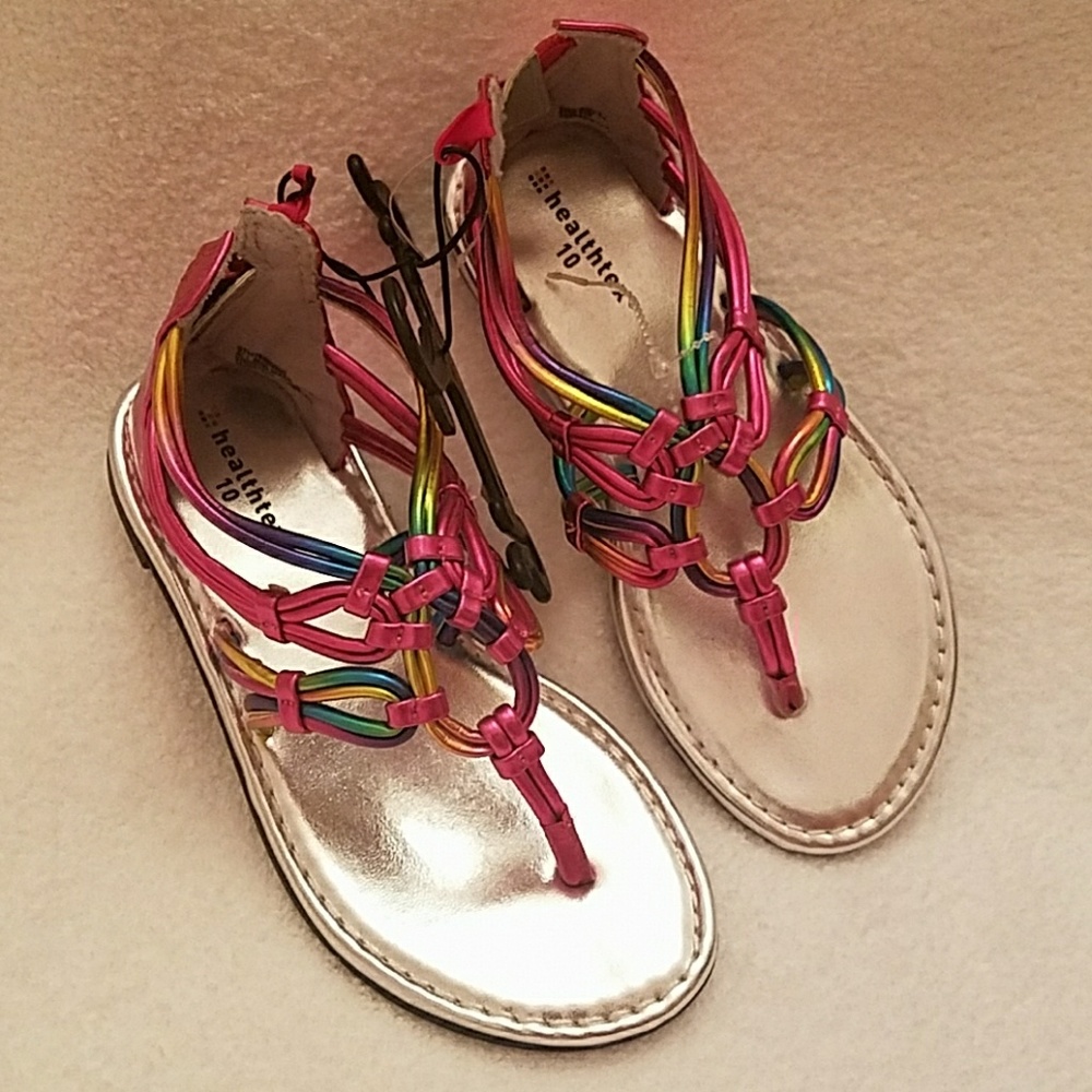 New rainbow colored girls sandals