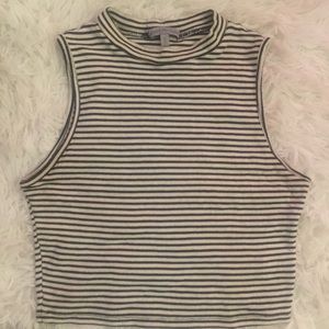 Charlotte Russe blue stripped crop top
