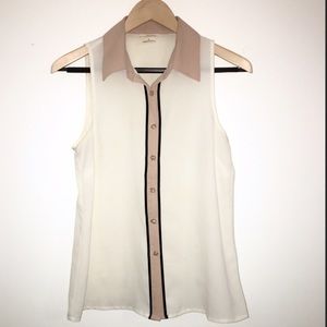 Silence + noise sleeveless button down