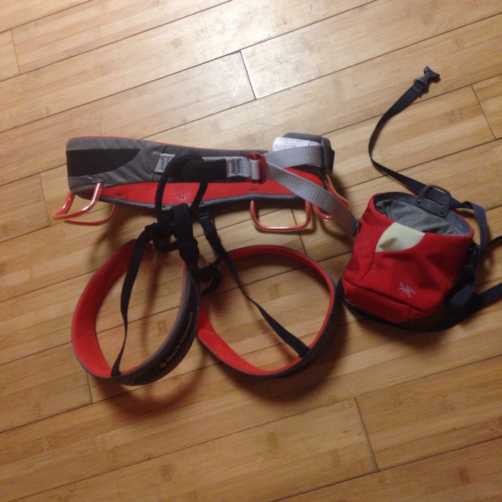 Climbing harness and chalk bag