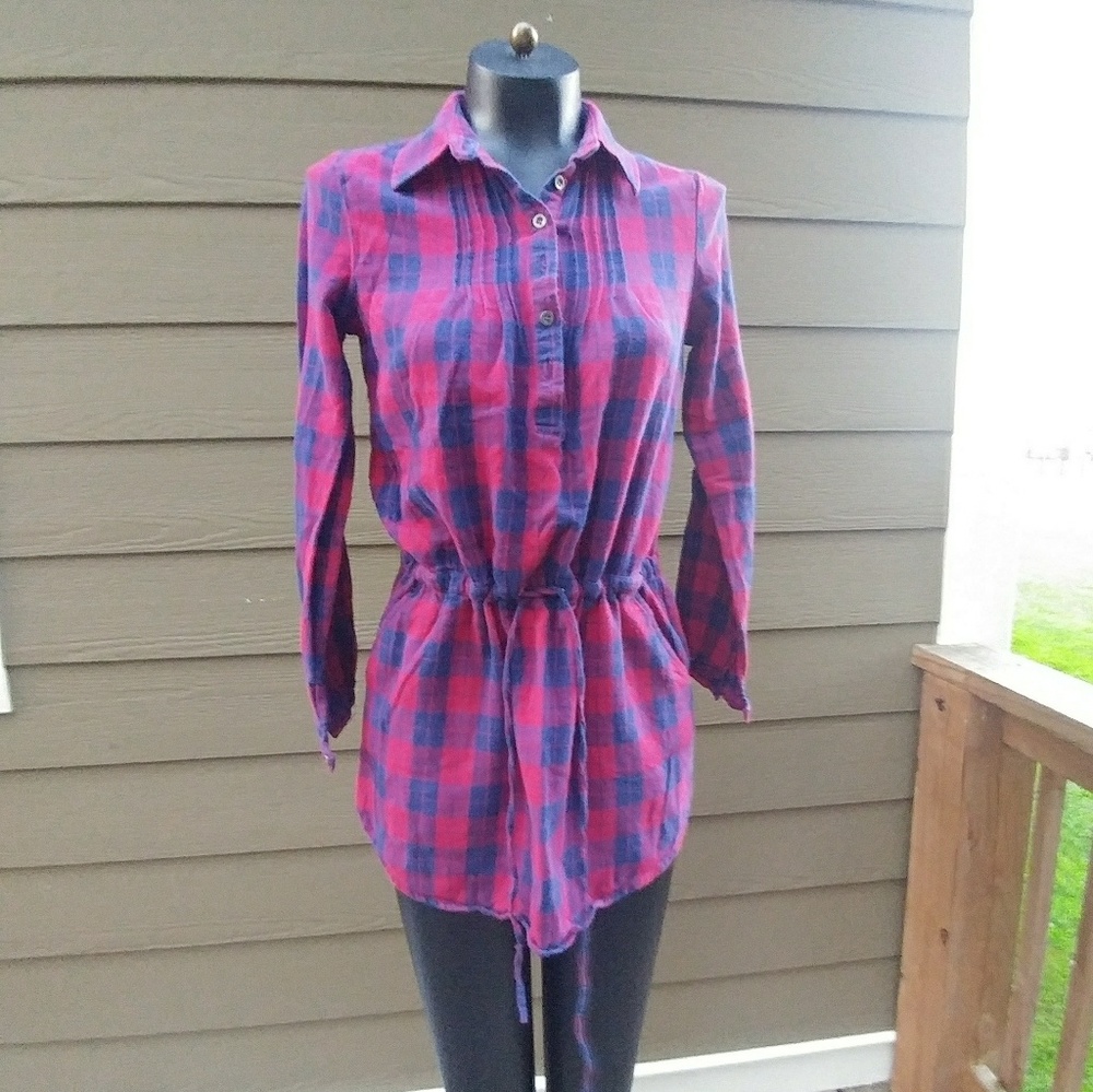 Ayla drawstring flannel tunic size small