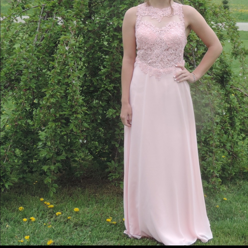 Light pink prom dress