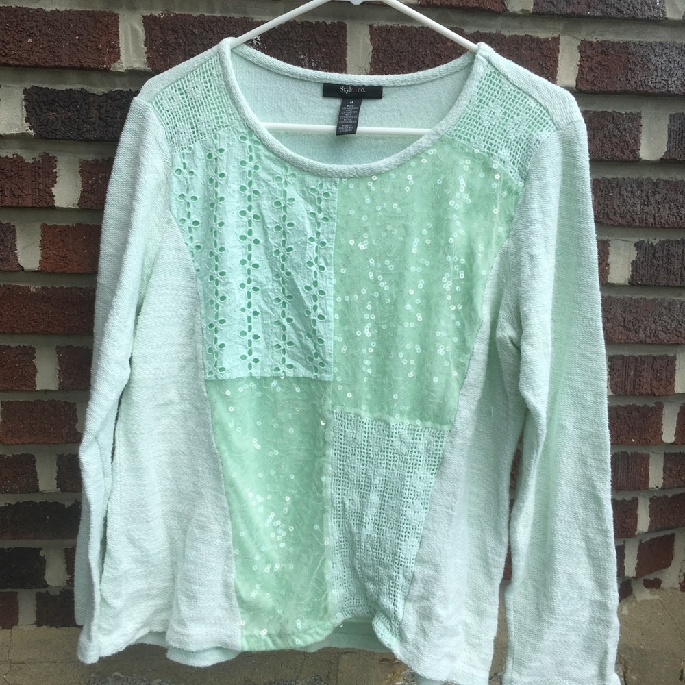 Long Sleeve Sequin Shirt