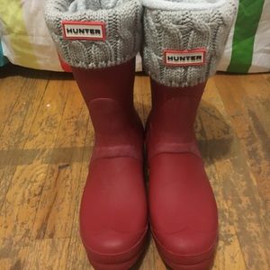 Red Hunter rain boots