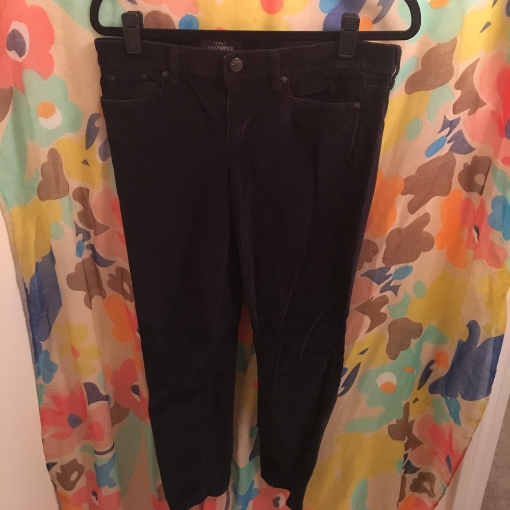 J. Crew Velour Toothpick Pants size 29 ANKLE