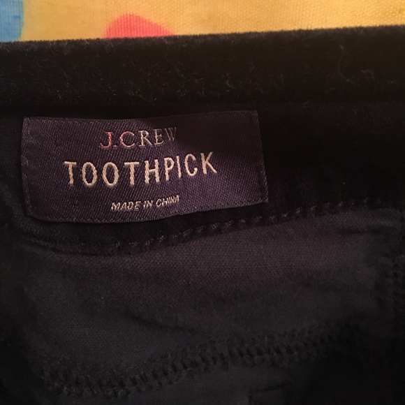 J. Crew Velour Toothpick Pants size 29 ANKLE - Picture 3 of 5