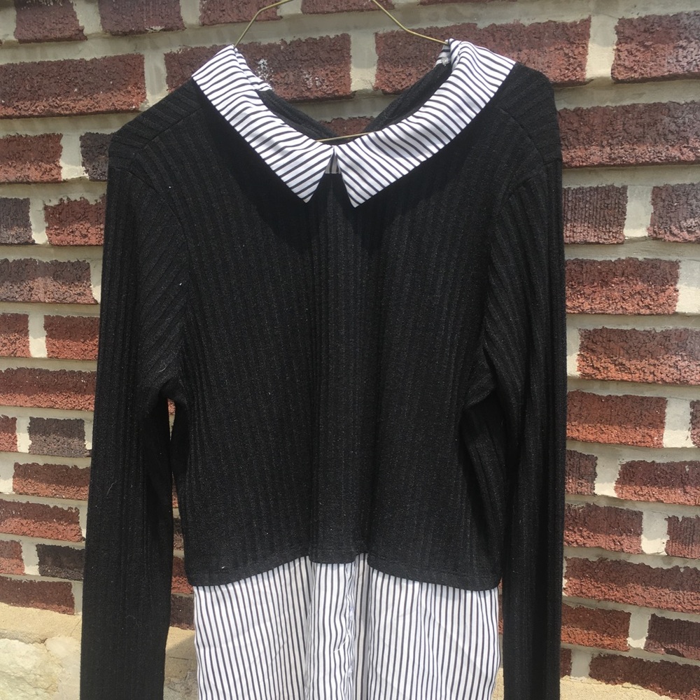 Black striped sweater shirt