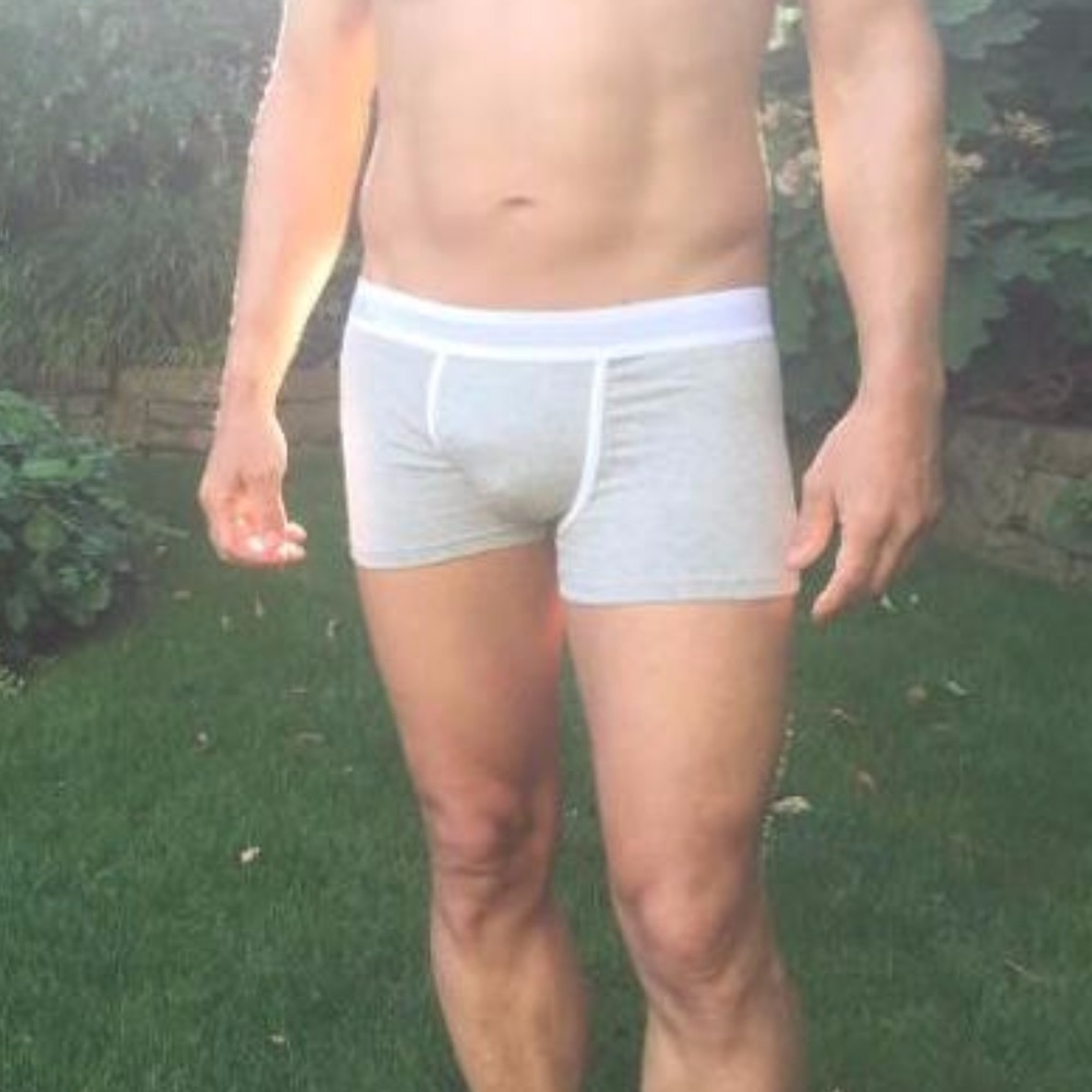 Milk boxer briefs men's underwear grey cotton NWT