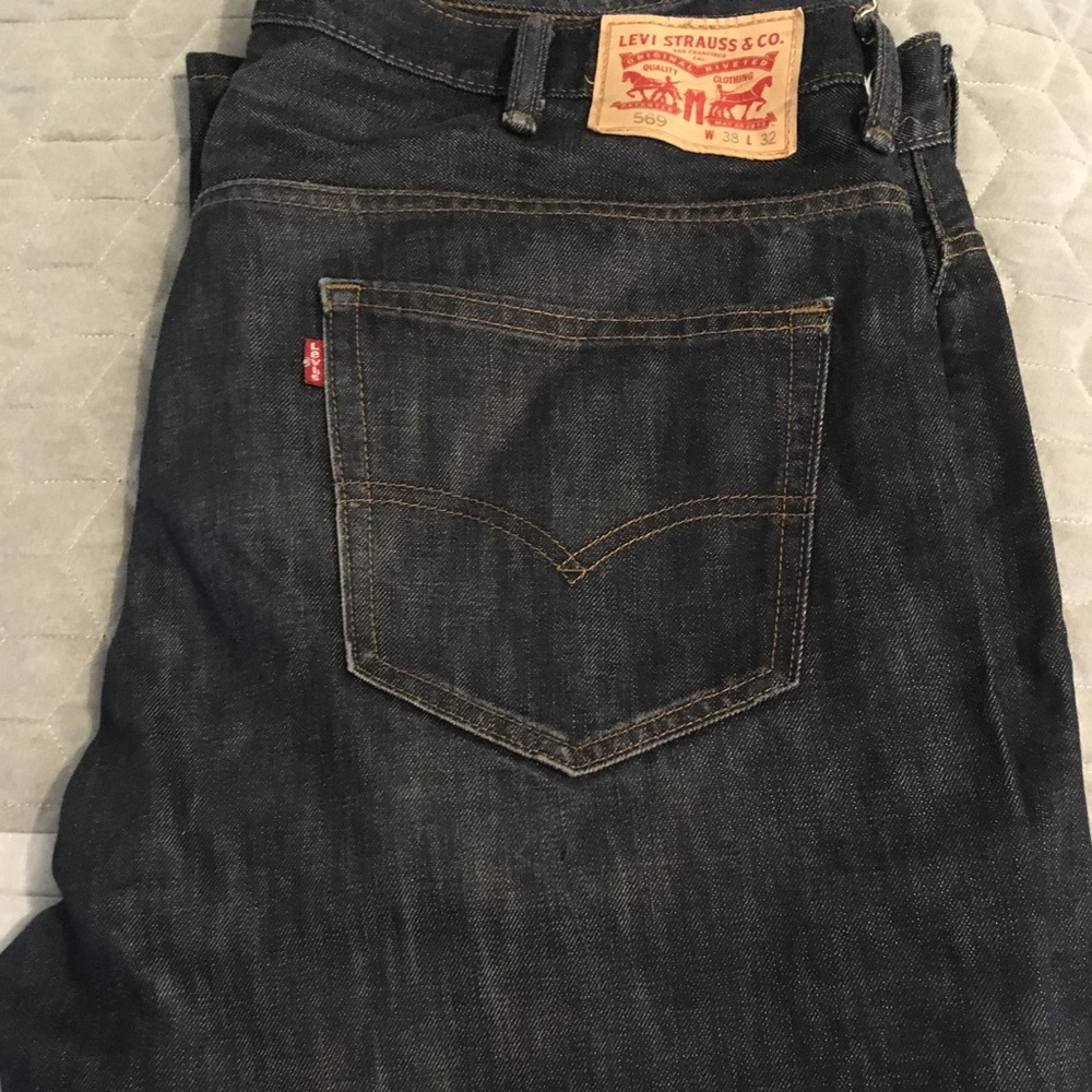 Men's 569 Levi's Jeans-38x32-Dark wash